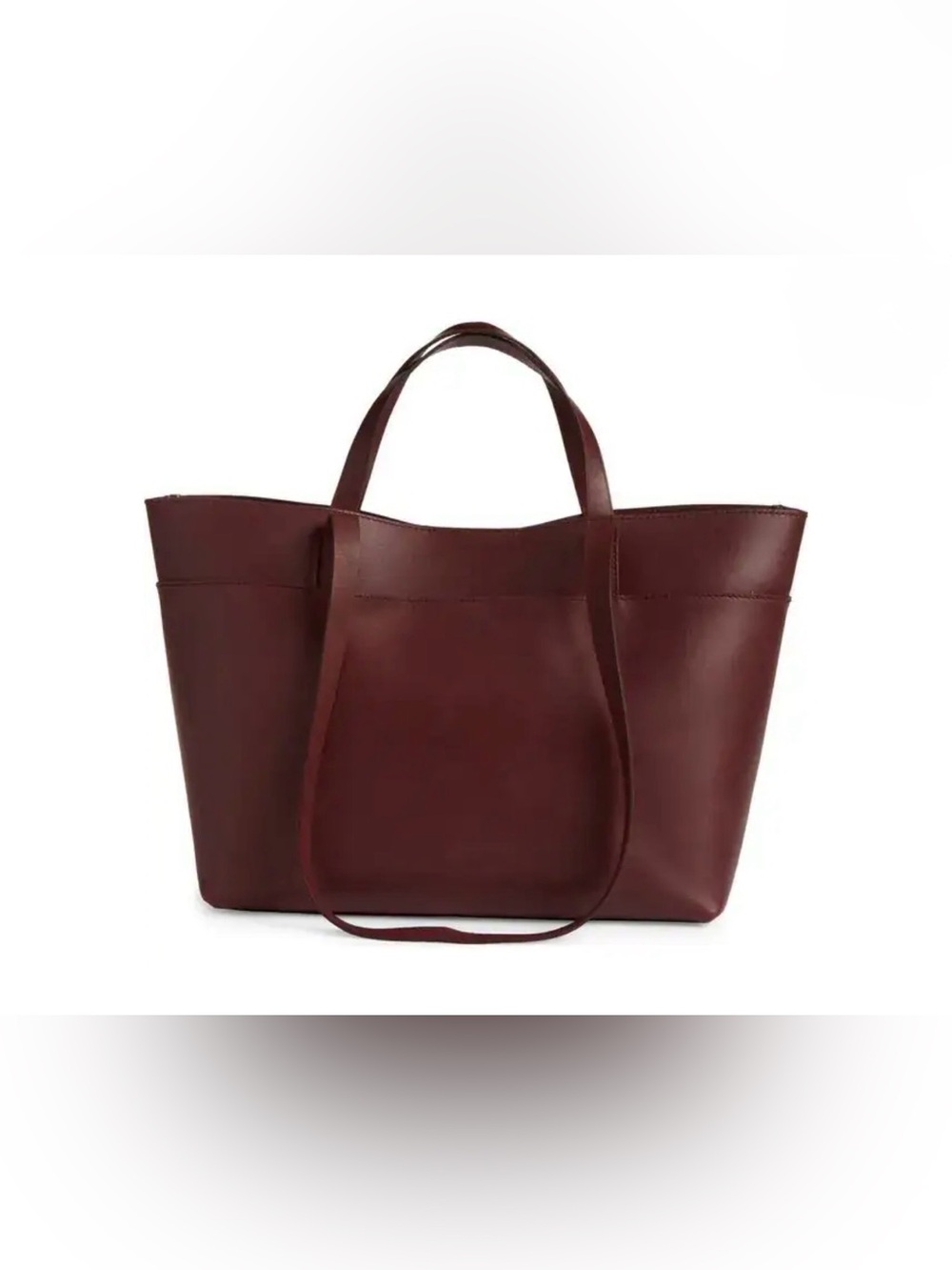 Madewell Medium Essentials Leather East/West Tote - Dark Cabernet